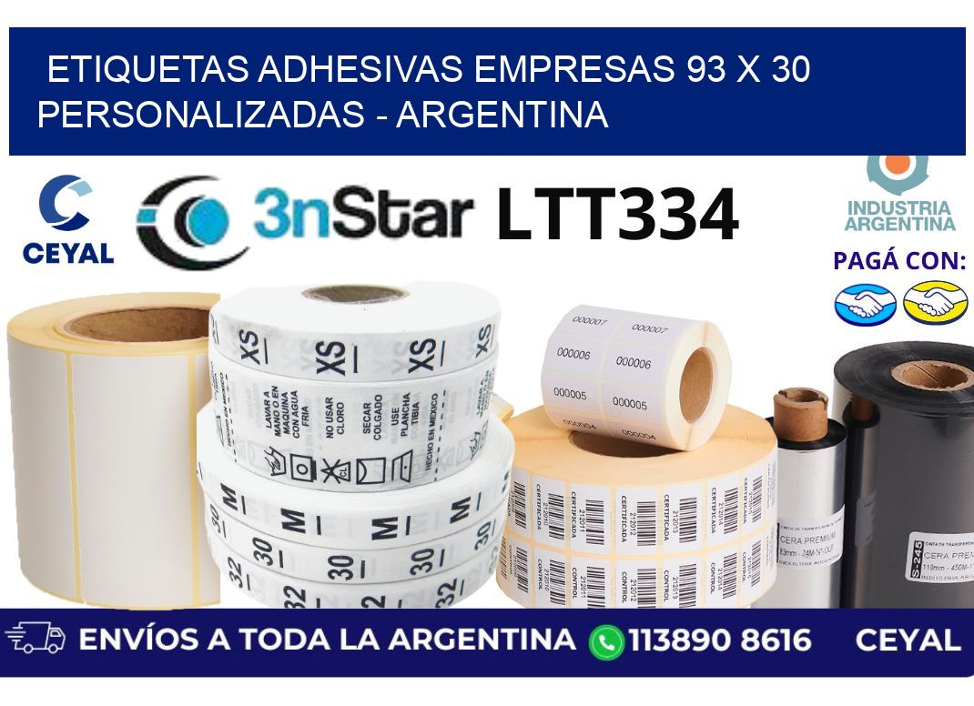 etiquetas adhesivas empresas 93 x 30 personalizadas - Argentina