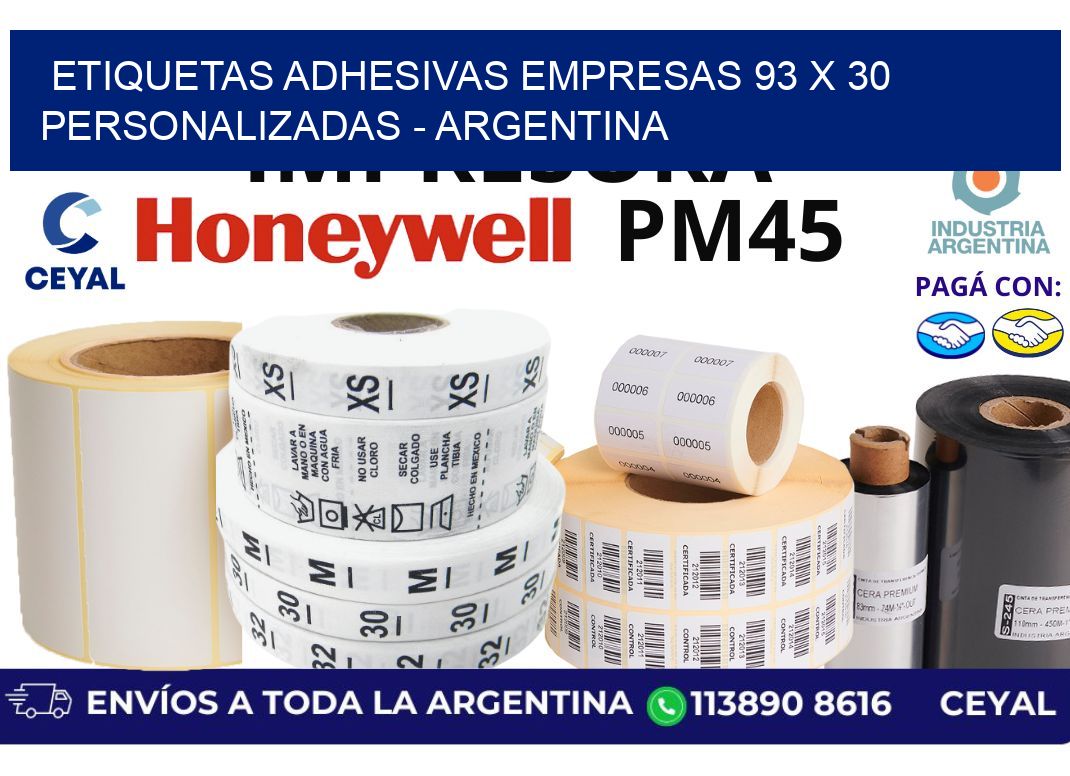 etiquetas adhesivas empresas 93 x 30 personalizadas – Argentina