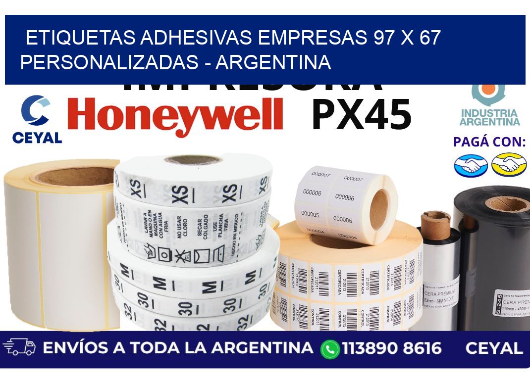 etiquetas adhesivas empresas 97 x 67 personalizadas - Argentina