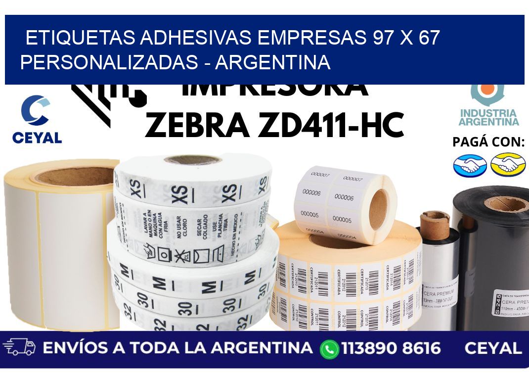 etiquetas adhesivas empresas 97 x 67 personalizadas – Argentina