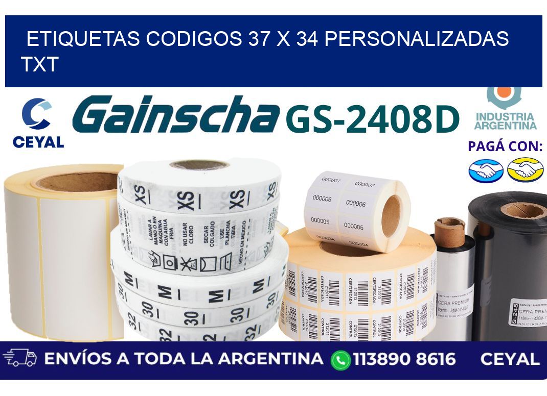 etiquetas codigos 37 x 34 personalizadas txt