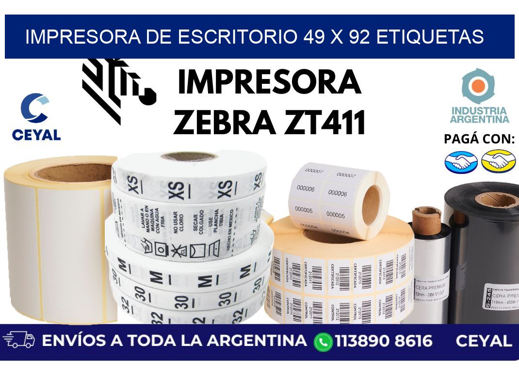 impresora de escritorio 49 x 92 etiquetas