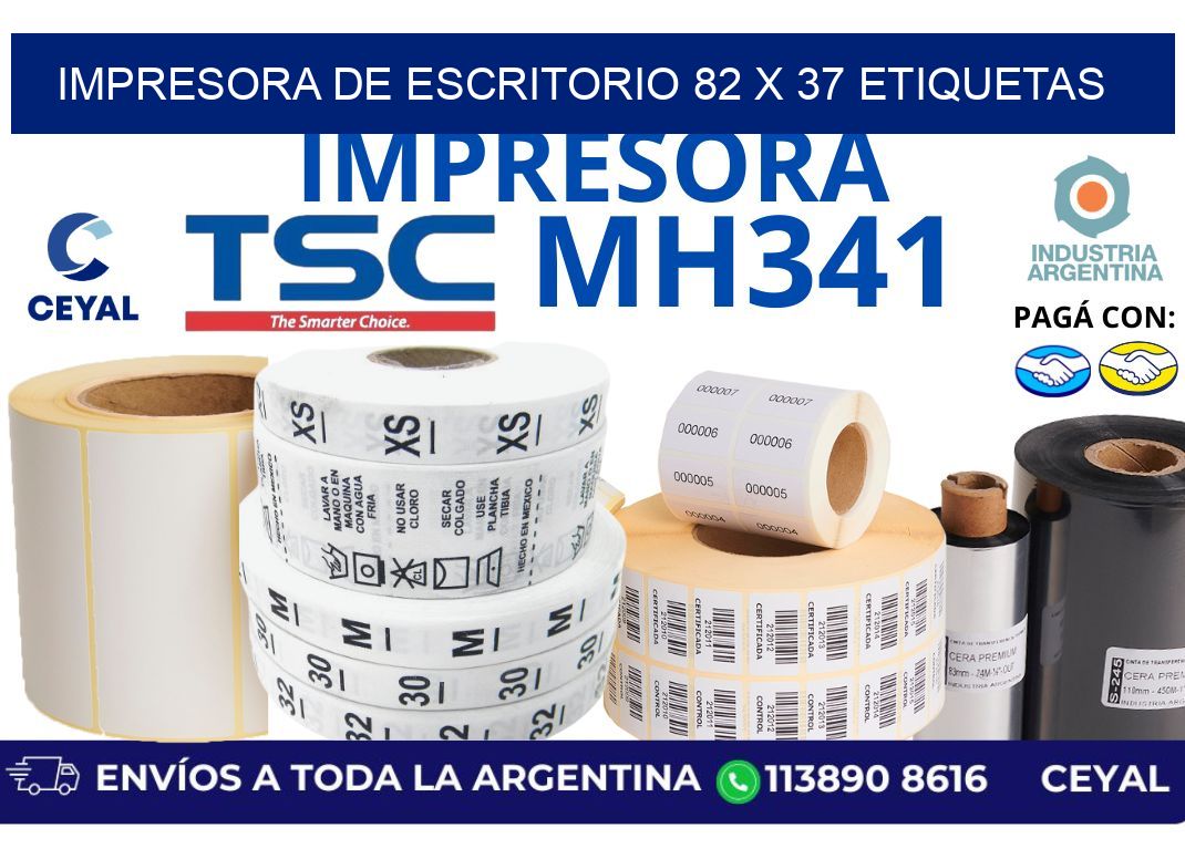 impresora de escritorio 82 x 37 etiquetas