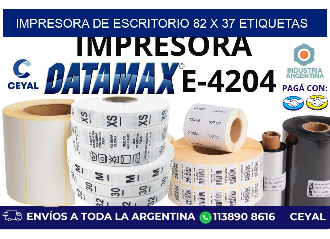 impresora de escritorio 82 x 37 etiquetas