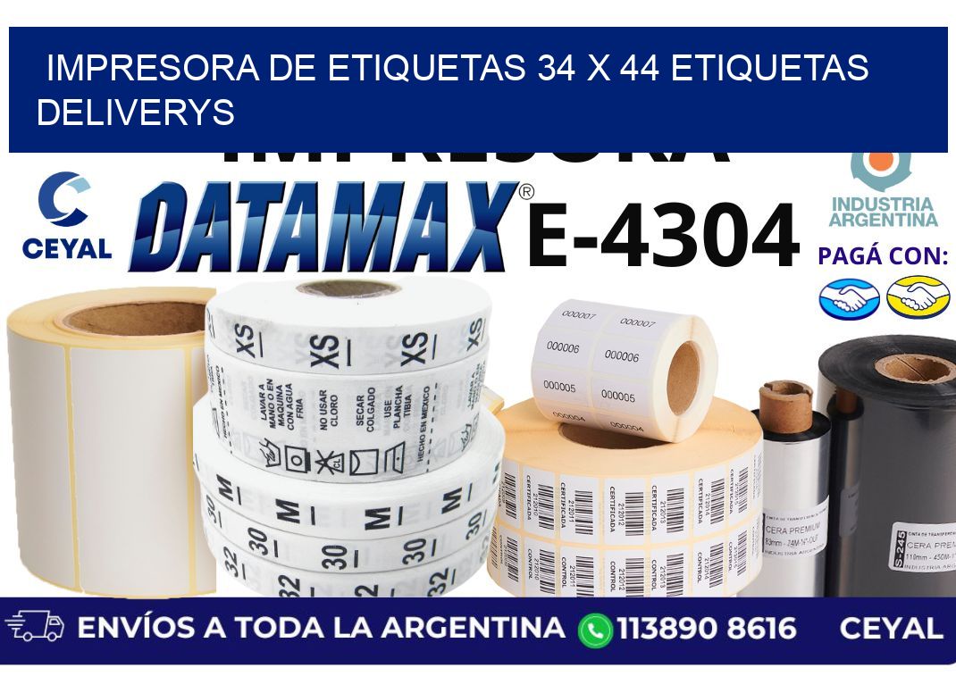 impresora de etiquetas 34 x 44 etiquetas deliverys