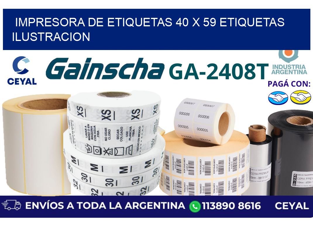 impresora de etiquetas 40 x 59 etiquetas ilustracion