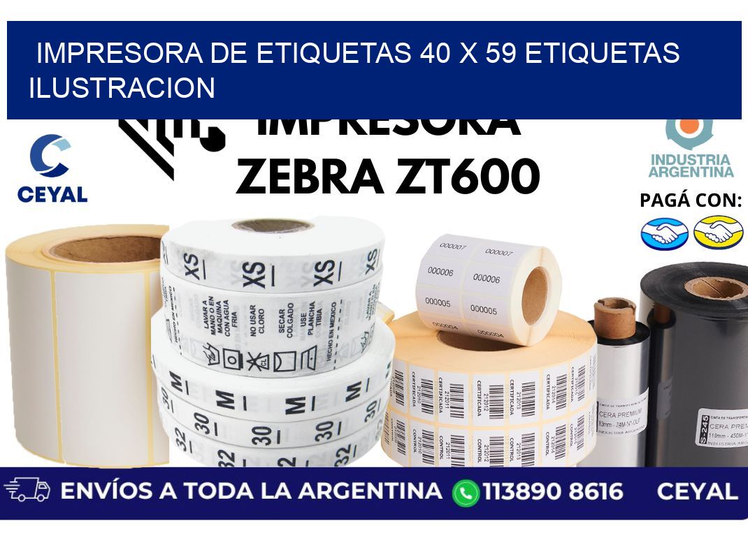 impresora de etiquetas 40 x 59 etiquetas ilustracion