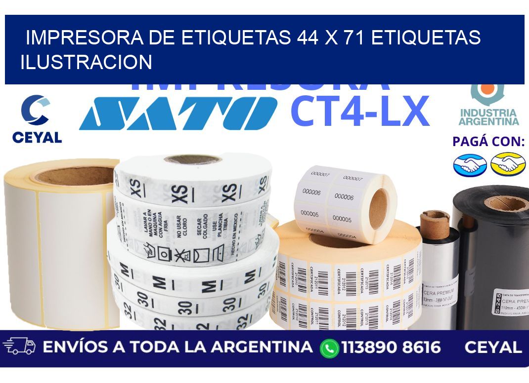 impresora de etiquetas 44 x 71 etiquetas ilustracion