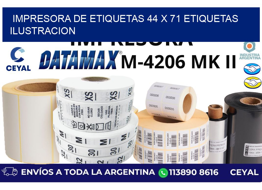 impresora de etiquetas 44 x 71 etiquetas ilustracion