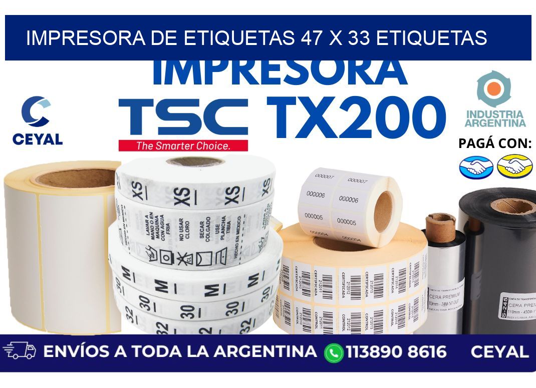 impresora de etiquetas 47 x 33 etiquetas