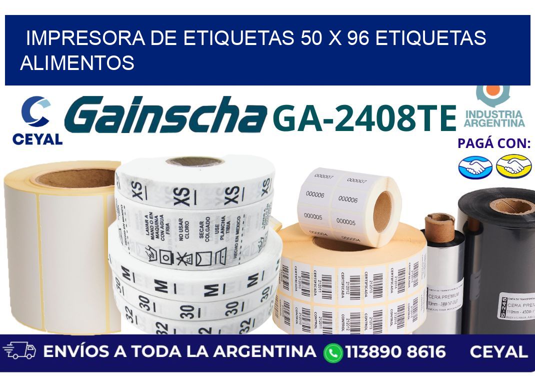 impresora de etiquetas 50 x 96 etiquetas alimentos