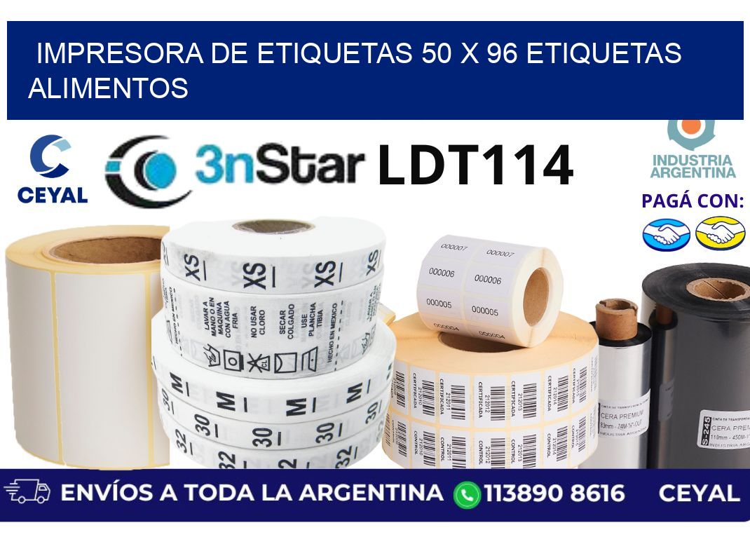 impresora de etiquetas 50 x 96 etiquetas alimentos