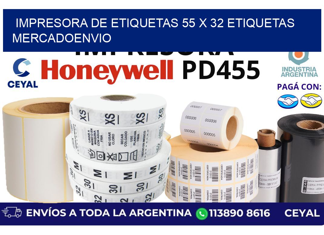 impresora de etiquetas 55 x 32 etiquetas mercadoenvio