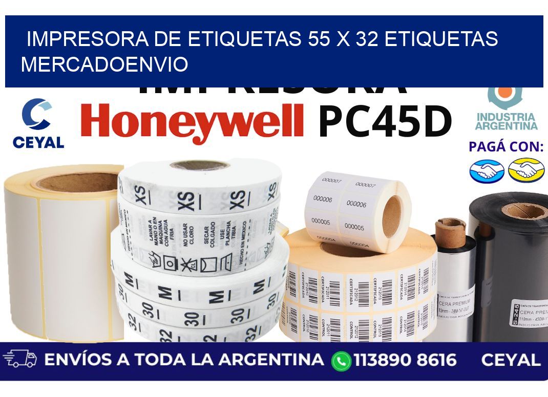 impresora de etiquetas 55 x 32 etiquetas mercadoenvio