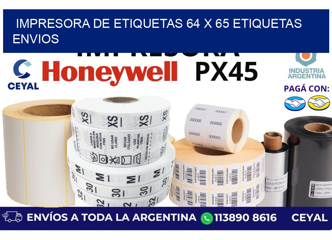 impresora de etiquetas 64 x 65 etiquetas envios