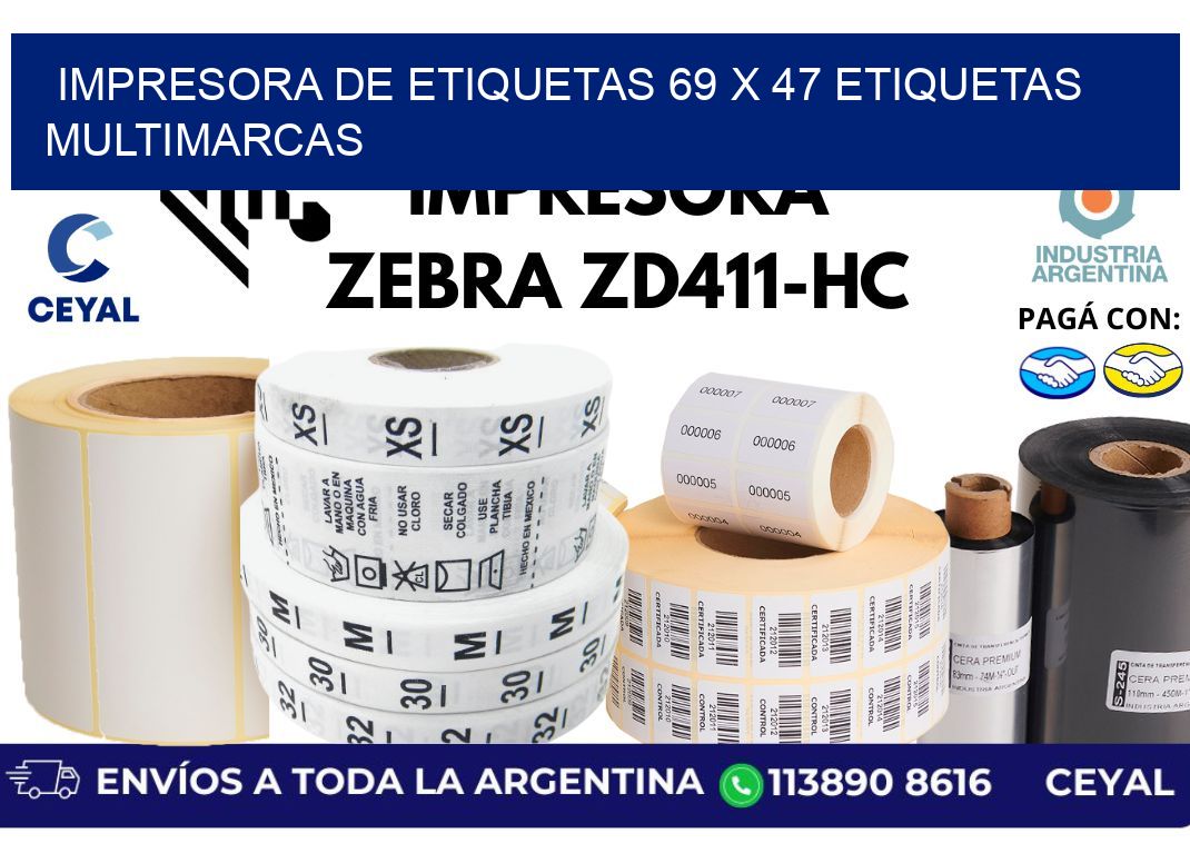 impresora de etiquetas 69 x 47 etiquetas multimarcas