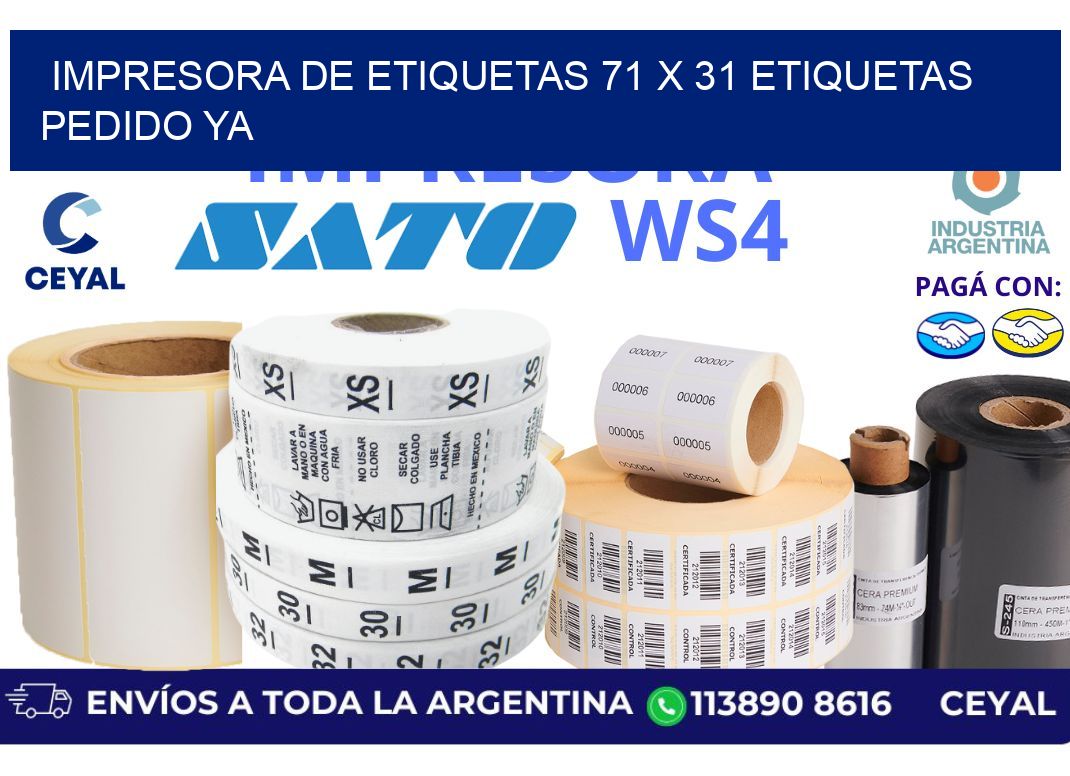 impresora de etiquetas 71 x 31 etiquetas pedido ya