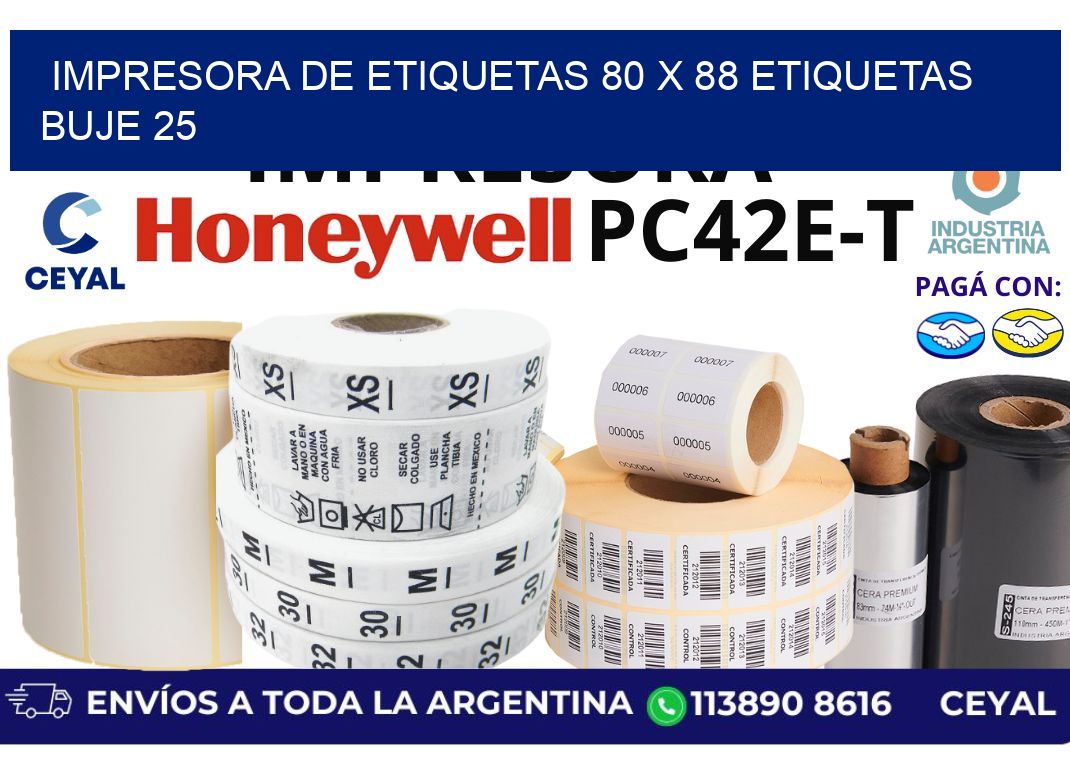 impresora de etiquetas 80 x 88 etiquetas  buje 25
