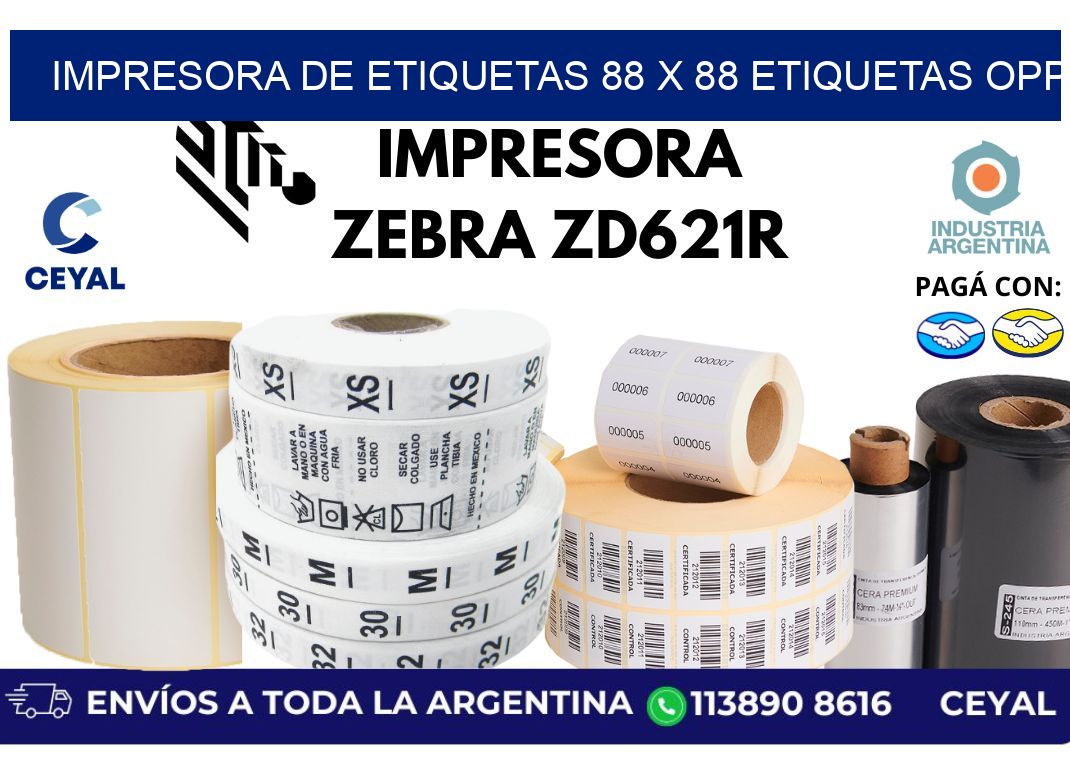 impresora de etiquetas 88 x 88 etiquetas opp