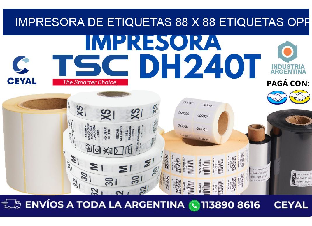 impresora de etiquetas 88 x 88 etiquetas opp
