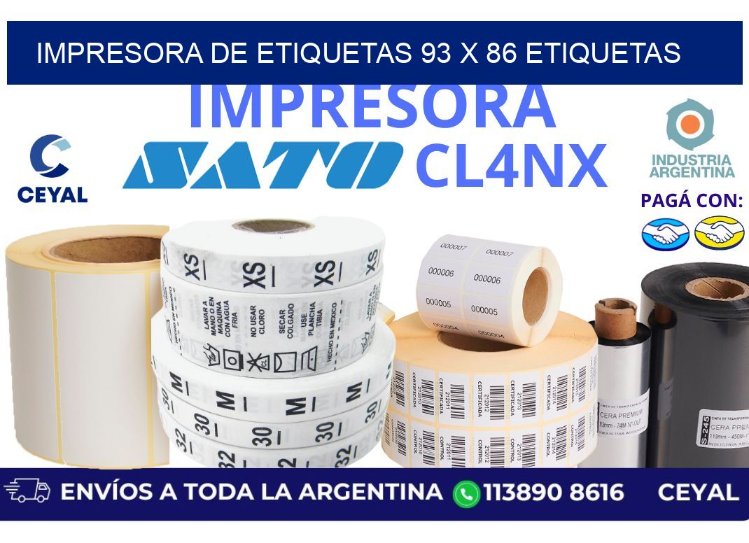 impresora de etiquetas 93 x 86 etiquetas