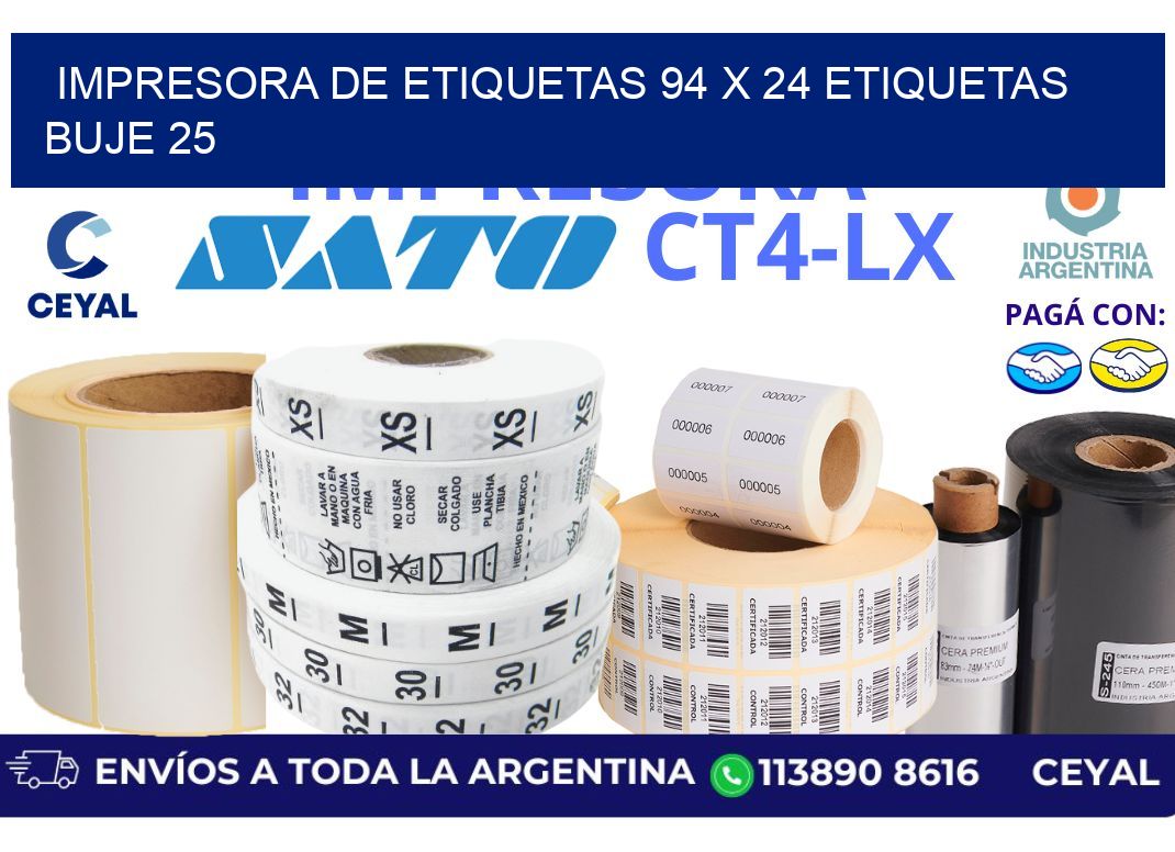 impresora de etiquetas 94 x 24 etiquetas  buje 25
