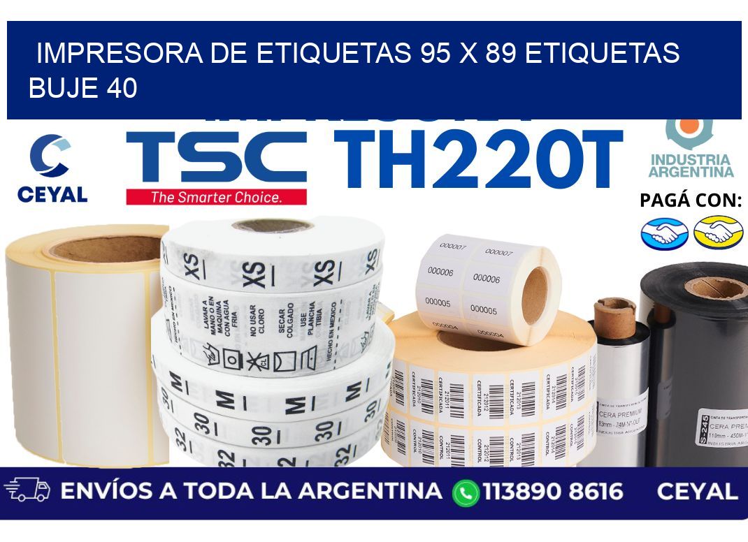 impresora de etiquetas 95 x 89 etiquetas buje 40