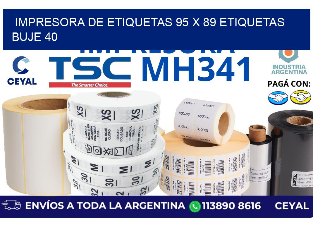 impresora de etiquetas 95 x 89 etiquetas buje 40