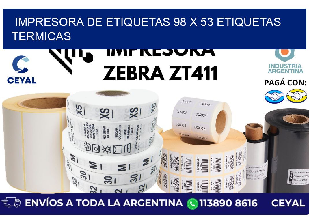 impresora de etiquetas 98 x 53 etiquetas termicas