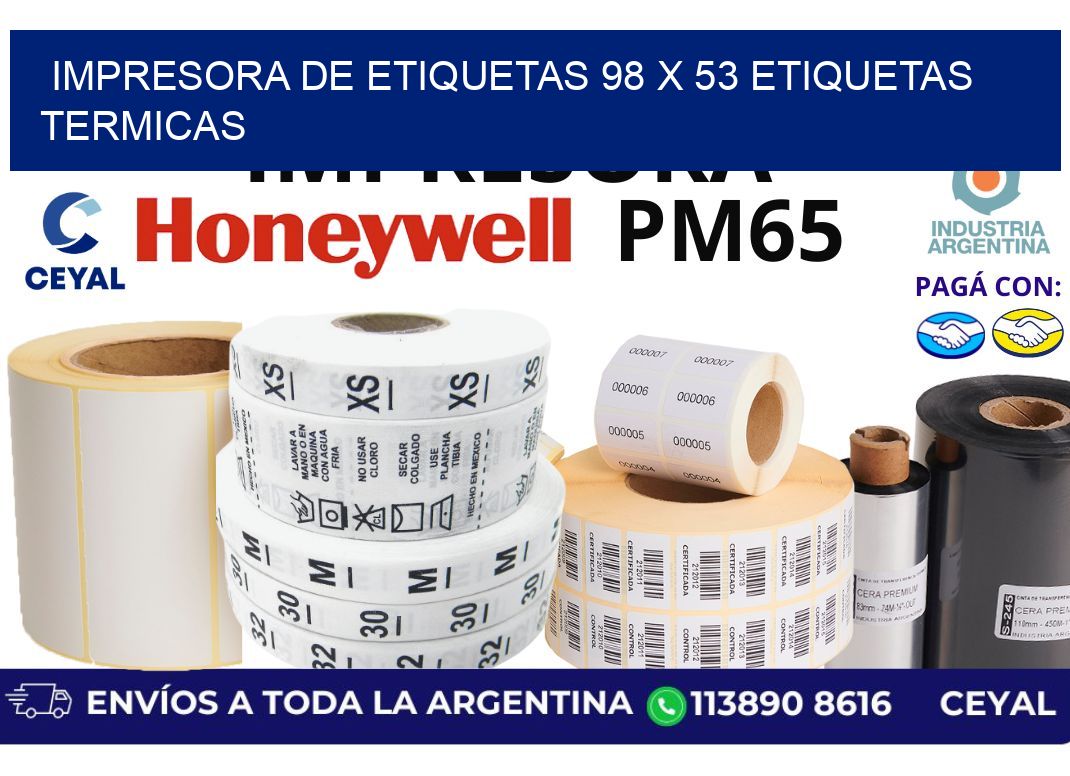 impresora de etiquetas 98 x 53 etiquetas termicas