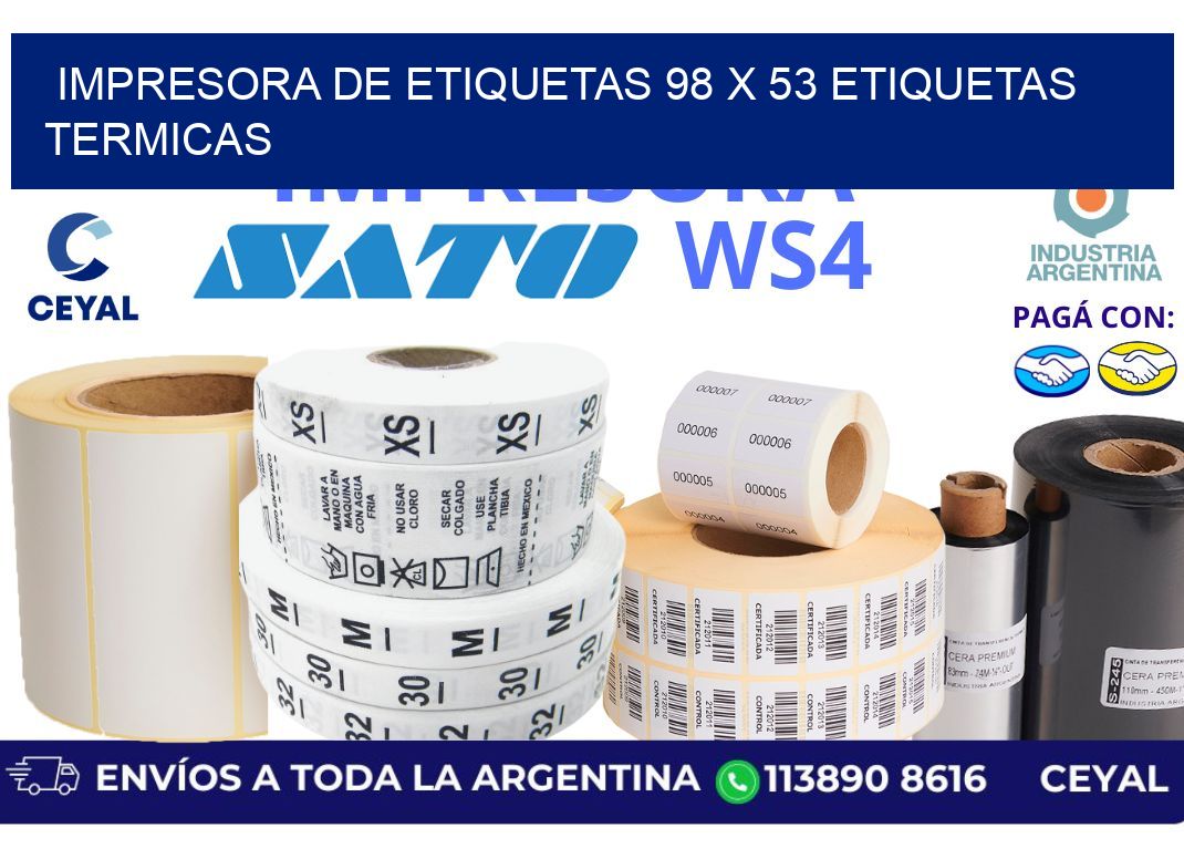 impresora de etiquetas 98 x 53 etiquetas termicas