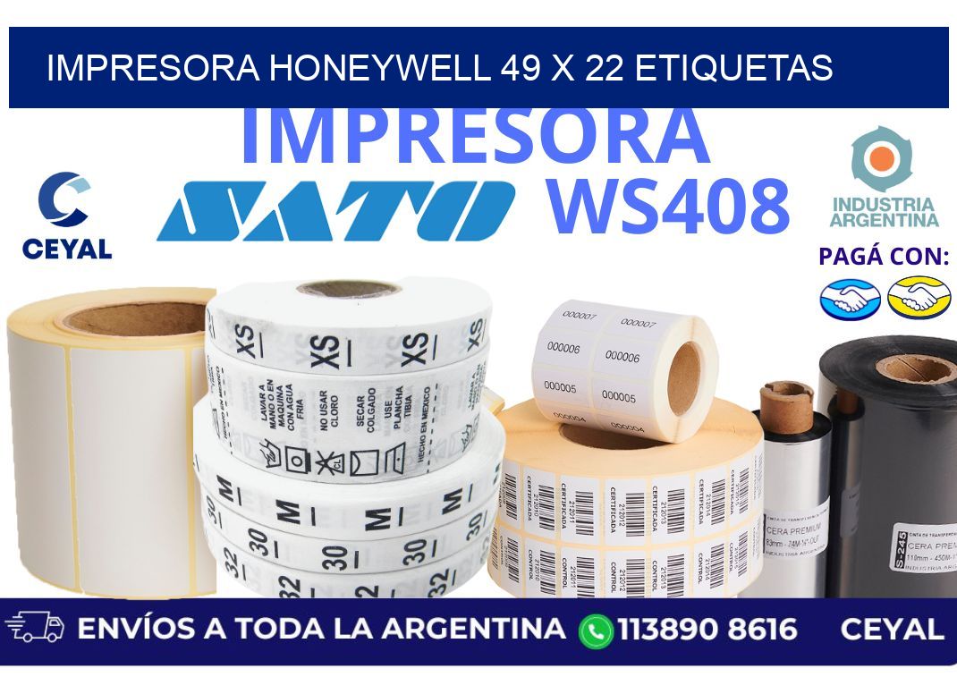 impresora honeywell 49 x 22 etiquetas