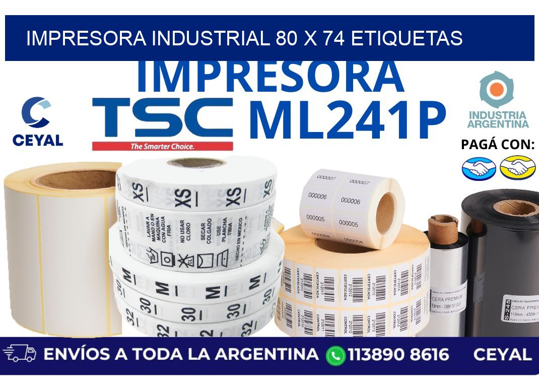 impresora industrial 80 x 74 etiquetas