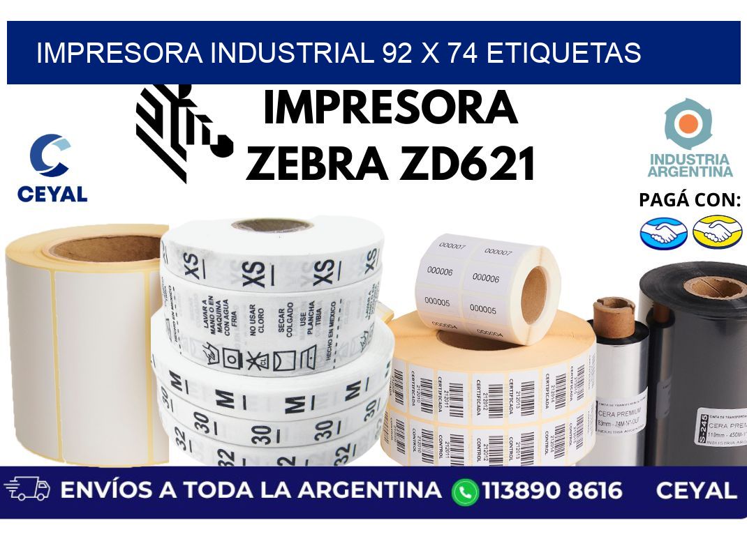 impresora industrial 92 x 74 etiquetas
