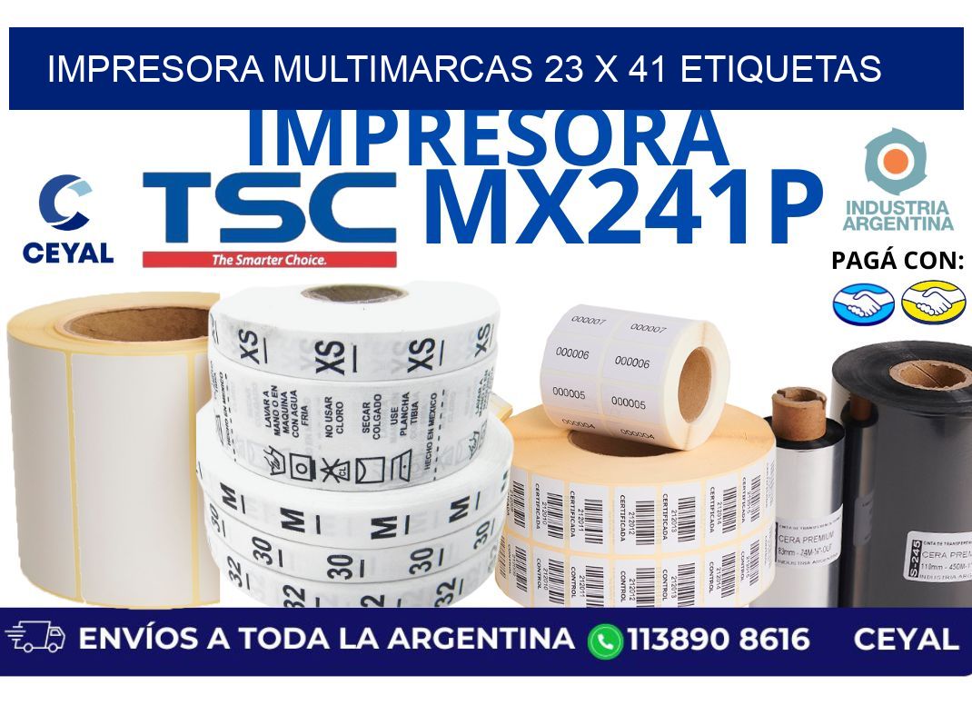impresora multimarcas 23 x 41 etiquetas
