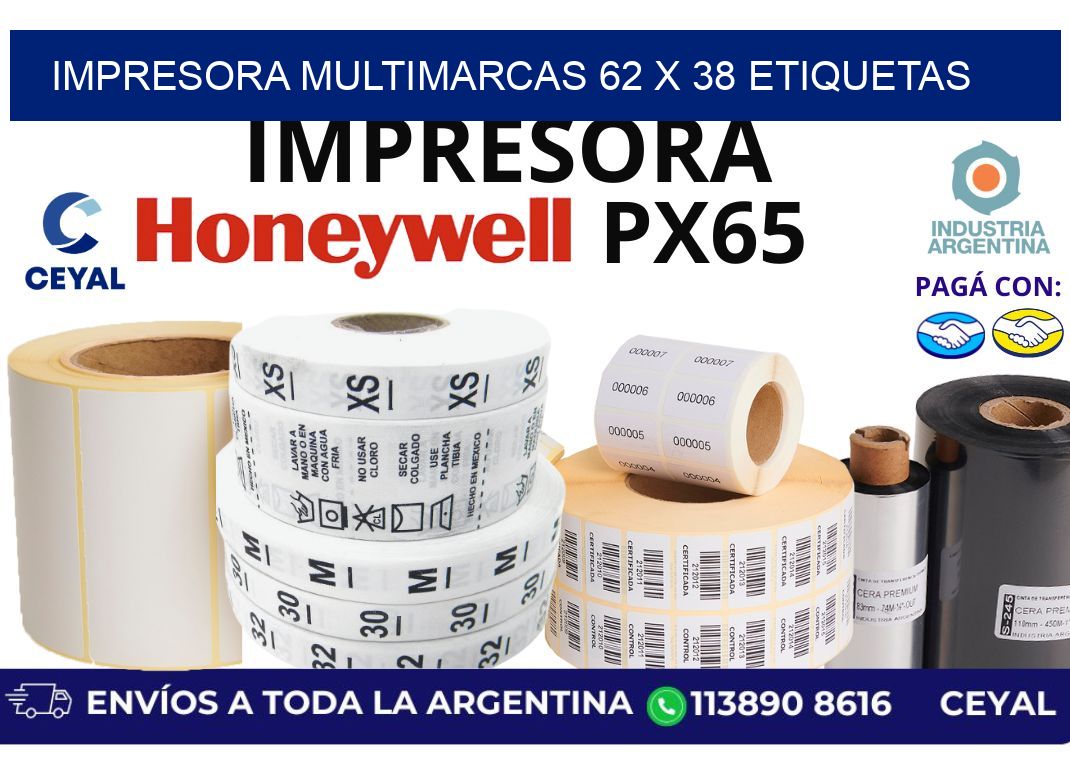 impresora multimarcas 62 x 38 etiquetas