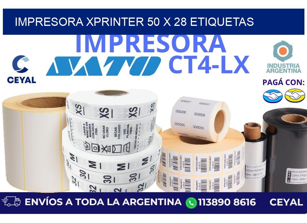 impresora xprinter 50 x 28 etiquetas
