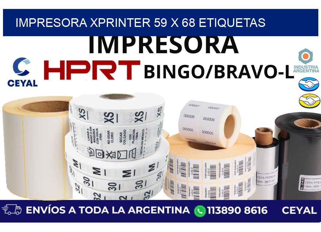 impresora xprinter 59 x 68 etiquetas