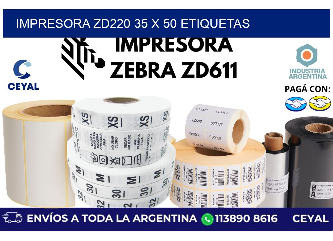 impresora zd220 35 x 50 etiquetas
