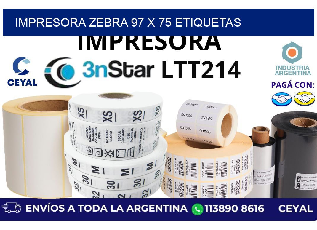 impresora zebra 97 x 75 etiquetas