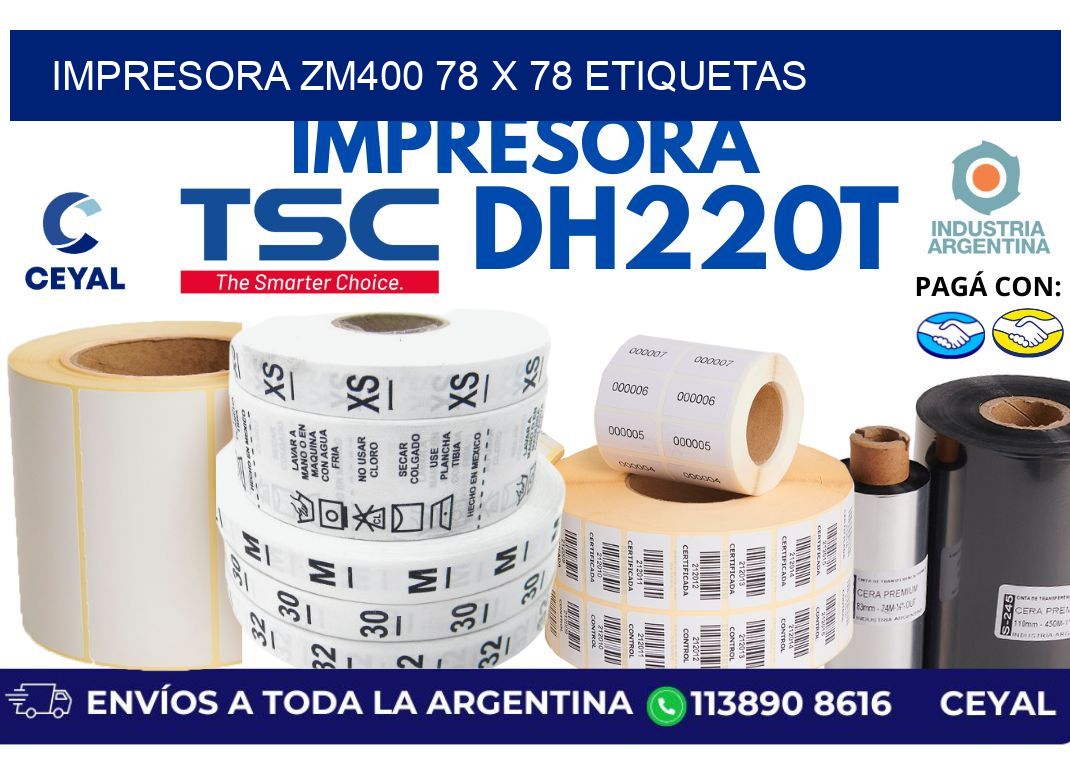 impresora zm400 78 x 78 etiquetas