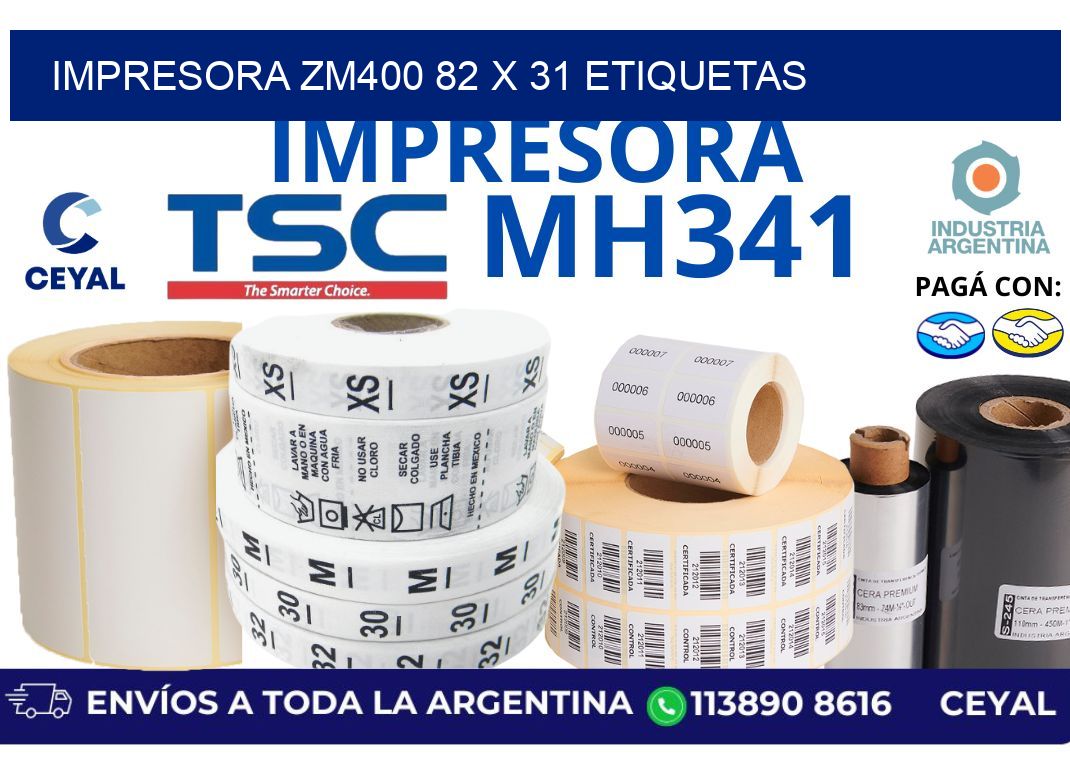 impresora zm400 82 x 31 etiquetas