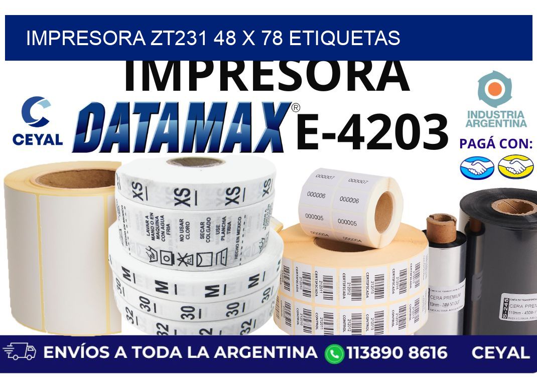 impresora zt231 48 x 78 etiquetas