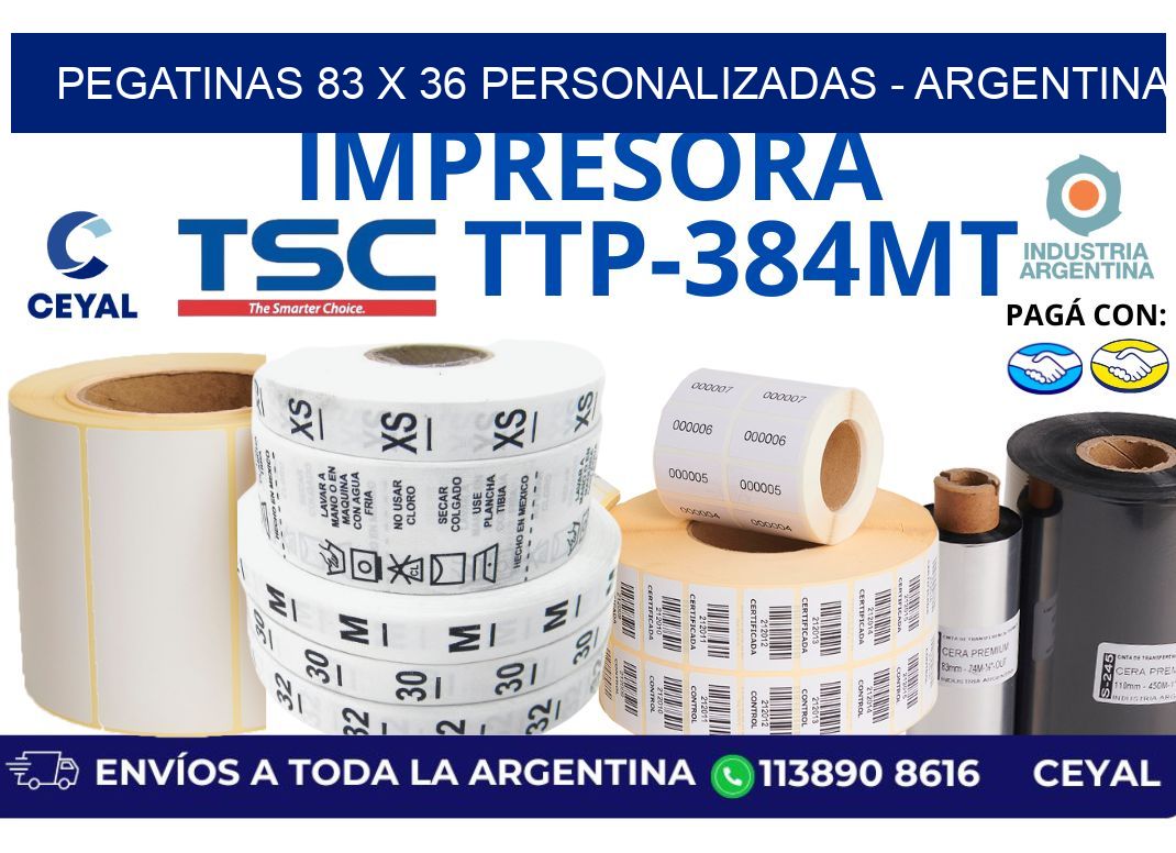 pegatinas 83 x 36 personalizadas - Argentina