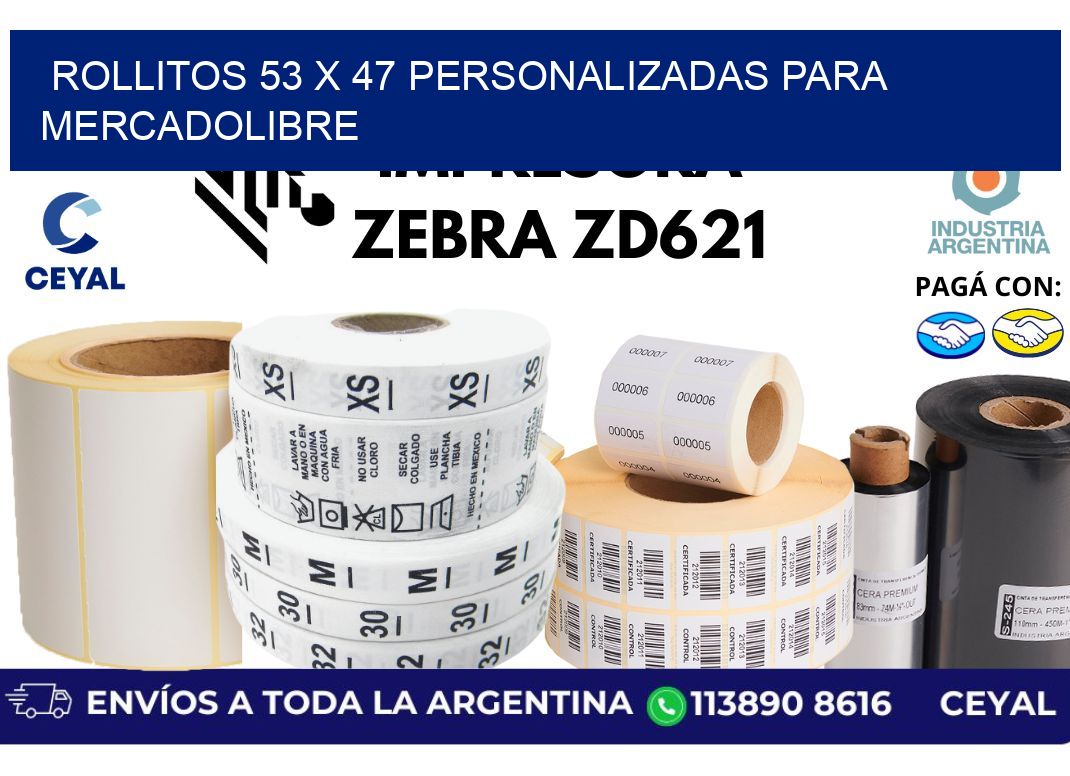 rollitos 53 x 47 personalizadas para mercadolibre