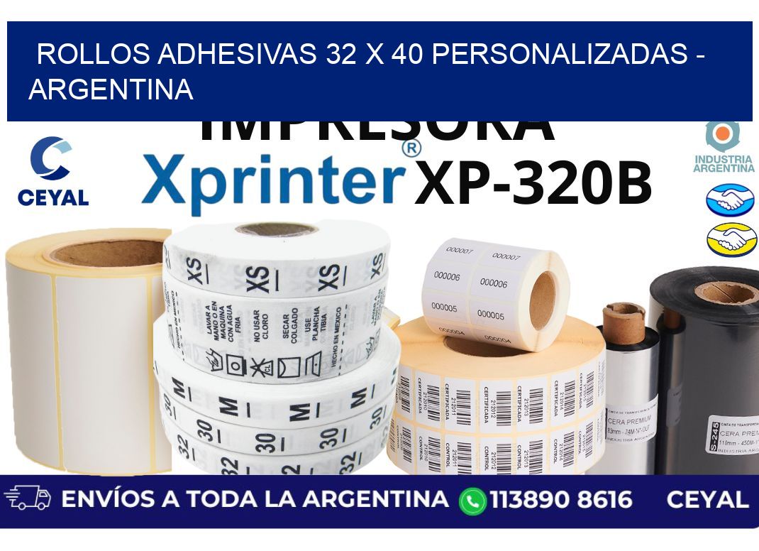rollos adhesivas 32 x 40 personalizadas – Argentina