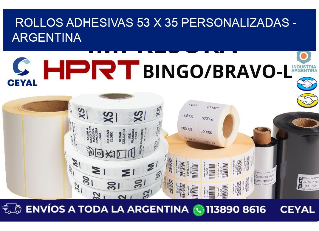 rollos adhesivas 53 x 35 personalizadas – Argentina