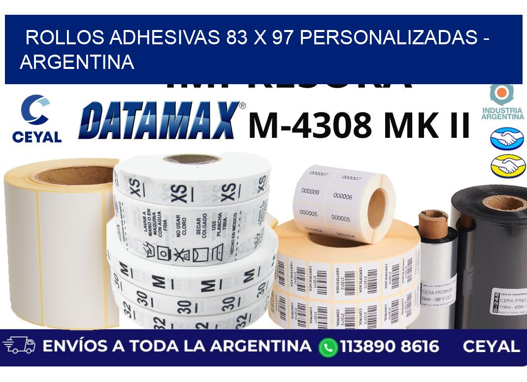 rollos adhesivas 83 x 97 personalizadas - Argentina