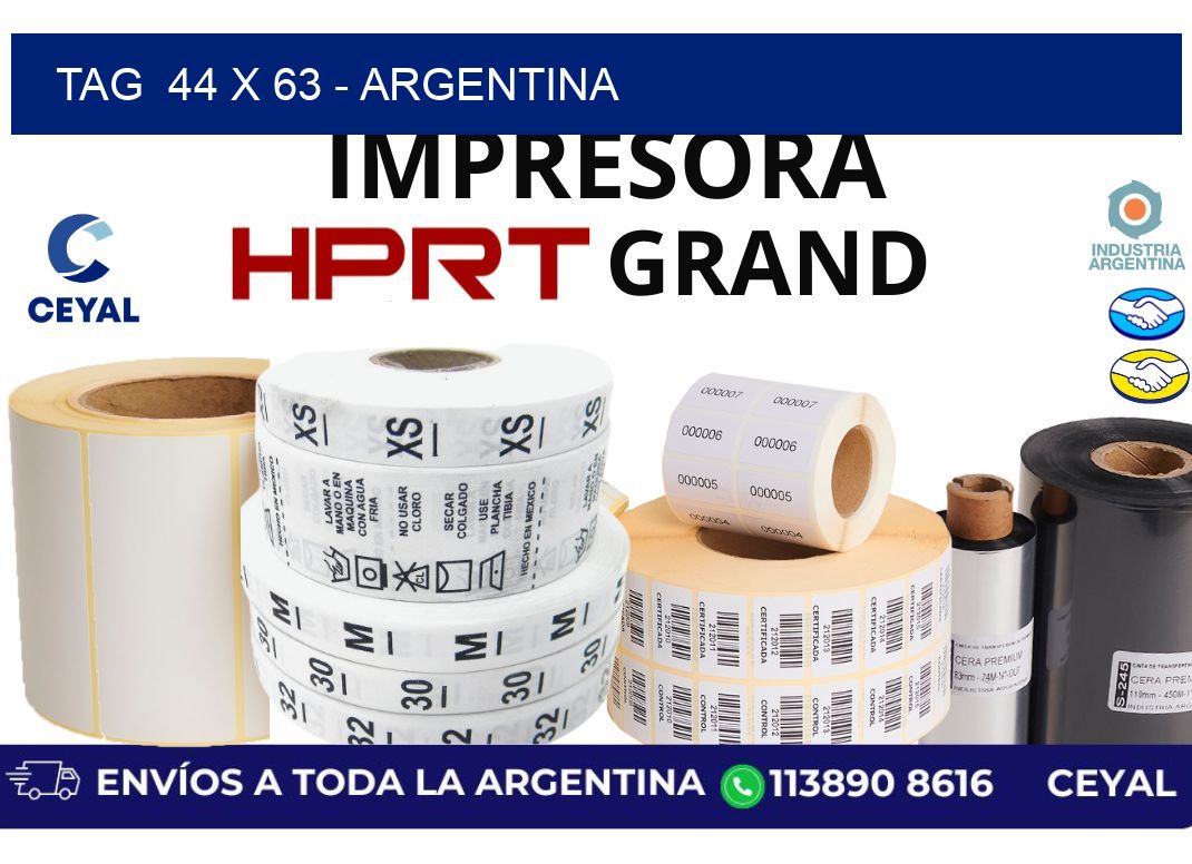 tag  44 x 63 - Argentina