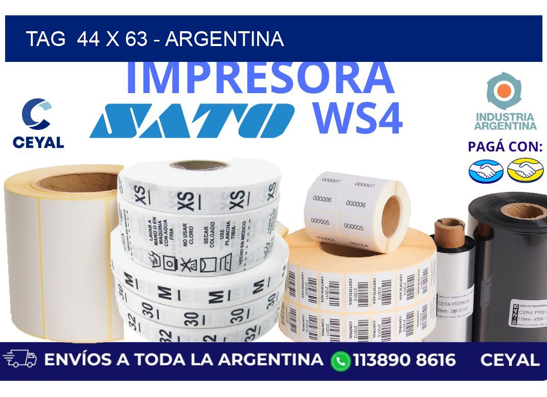 tag  44 x 63 - Argentina